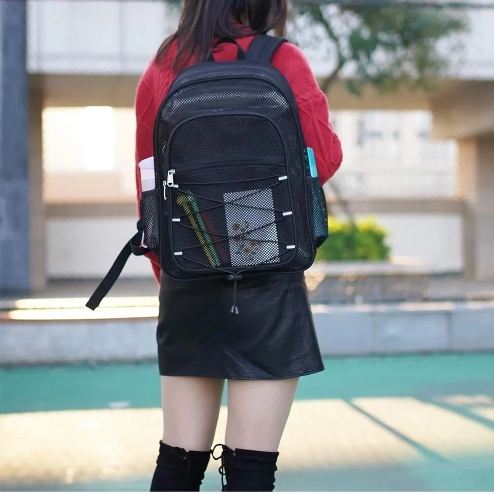 Classic Black Mesh Backpack